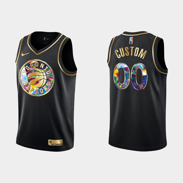 NBA Toronto Raptors Trikot Benutzerdefinierte Nike 2021-22 Schwarz Golden Edition 75th Anniversary Diamond Swingman - Herren